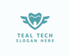 Teal Tooth Wings logo design