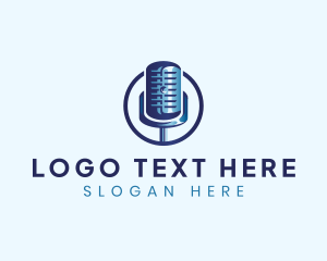 Podcast - Media Microphone Studio logo design