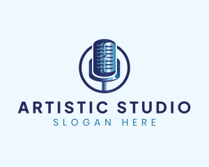 Studio - Media Microphone Studio logo design