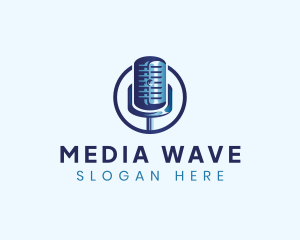 Broadcast - Media Microphone Studio logo design