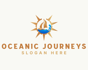 Voyage - Compass Boat Navigation Explore logo design