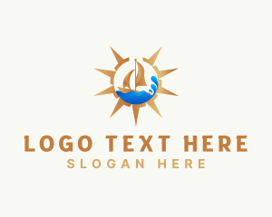 Ocean - Compass Boat Navigation Explore logo design