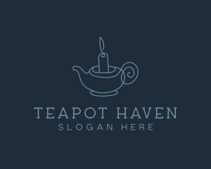 Teapot - Lamp Candle Teapot logo design