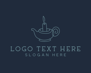 Candle - Lamp Candle Teapot logo design