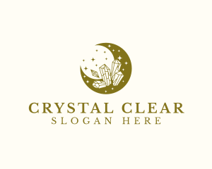 Crystal - Moon Stone Crystal logo design