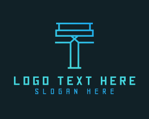 Letter T - Cyber Startup Letter T logo design