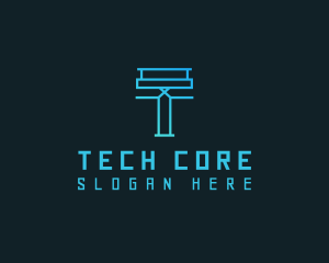 Cyber Startup Letter T logo design