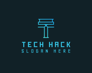 Cyber Startup Letter T logo design