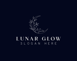 Floral Natural Moon logo design