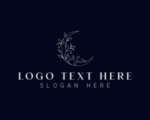 Natural - Floral Natural Moon logo design