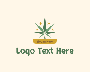 Cannabis - Rustic Hemp Badge logo design