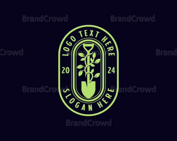 Landscaping Leaf Shovel Logo