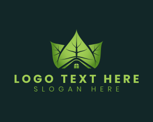 Eco - Leaf House Realty logo design