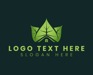 Eco Friendly - Leaf House Realty logo design