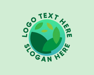 Vegan - Eco Leaves Planet logo design