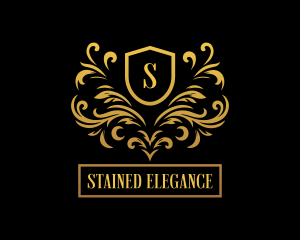 Floral Luxury Shield logo design