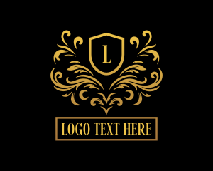 Elegant - Floral Luxury Shield logo design
