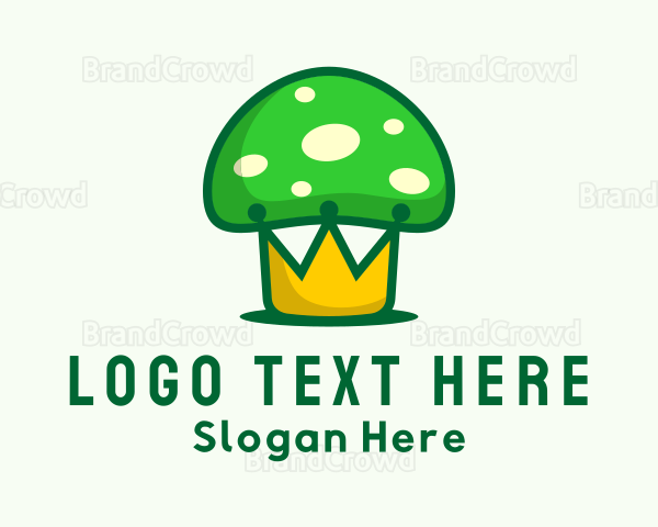 Green Mushroom Crown Logo