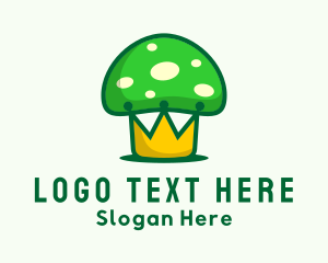 Mushroom - Green Mushroom Crown logo design