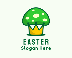Green Mushroom Crown Logo