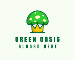 Green Mushroom Crown logo design