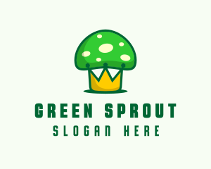 Green Mushroom Crown logo design