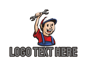 Wrench - Handyman Mechanic Repairman logo design