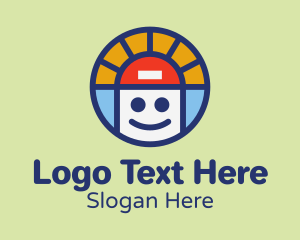 Writing - Multicolor Smiling Boy logo design