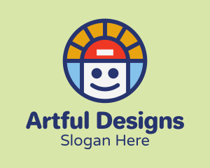 Multicolor Smiling Boy logo design