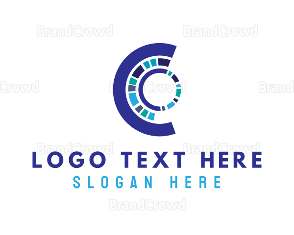 Digital Futuristic Letter C Logo