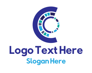Text - Futuristic Letter C logo design