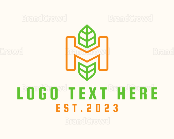 Outline Herb Letter H Logo