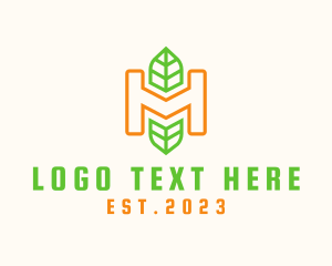 Herbal - Outline Herb Letter H logo design