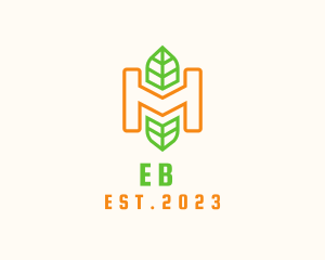 Organic - Outline Herb Letter H logo design