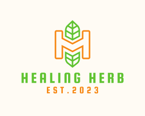 Outline Herb Letter H logo design