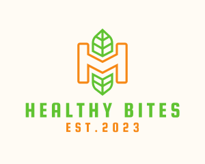 Outline Herb Letter H logo design