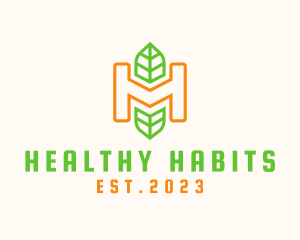 Outline Herb Letter H logo design