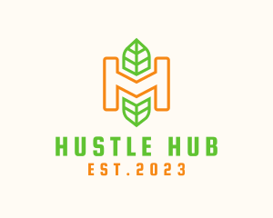 Outline Herb Letter H logo design