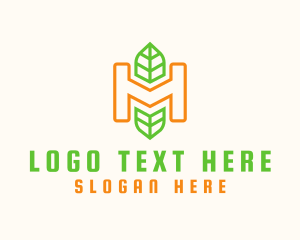 Outline Herb Letter H Logo