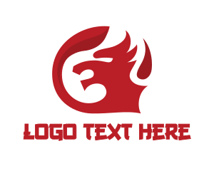 Red Dragon - Red Dragon Head logo design