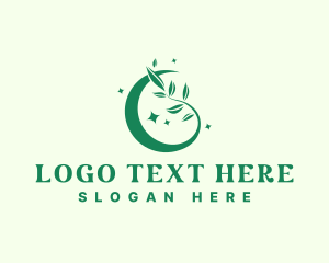 Leaf - Natural Plant Crescent Moon logo design