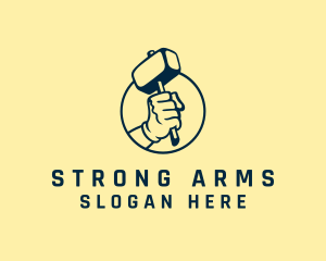 Mallet Handyman Arm logo design