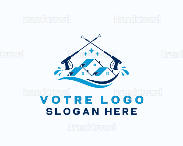 House Pressure Washer Cleaning Logo