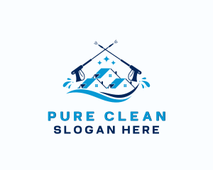 House Pressure Washer Cleaning logo design