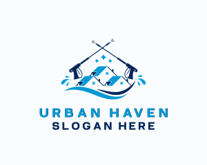 House Pressure Washer Cleaning logo design