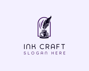 Ink - Feather Ink Writing logo design