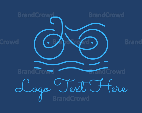 Blue Aqua Water Bike Logo