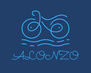 Blue Aqua Water Bike logo design