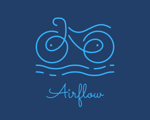 Blue Aqua Water Bike logo design