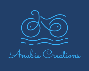 Blue Aqua Water Bike logo design